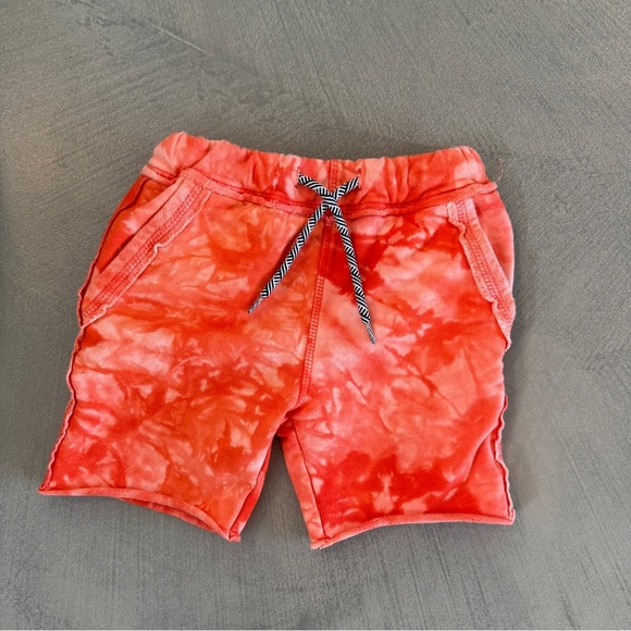 Appaman Kids Orange and White French Terry Cloth - Tie Dye Shorts {2T} - Picture 1 of 3